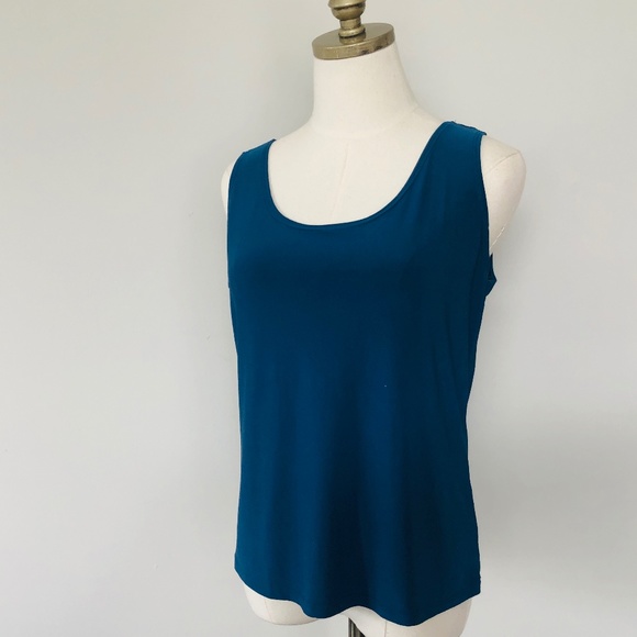 Pullover Large Prussian Blue Scoop Neck Sleeveless - Picture 1 of 6